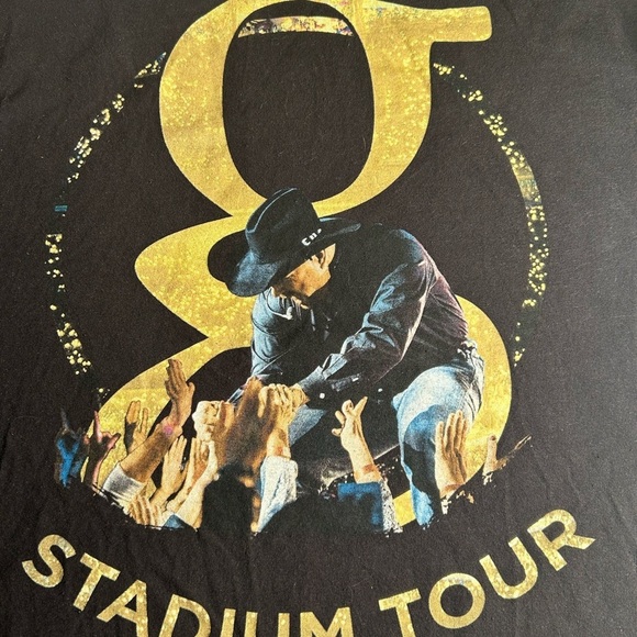 Garth Brooks Black n Gold Short Sleeve Concert Stadium Tour T-shirt Size 2XL - Picture 2 of 7